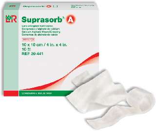 SUPRASORB A 10 X 10 CM (10DB/DOBOZ) 20441 ALGINÁT KÖTSZER STERIL (LOHMANN) - 450101023.A10X10
