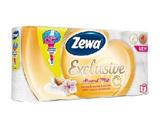 ZEWA EXCLUSIVE 4 RÉTEGŰ TOALETTPAPÍR ALMOND MILK 8 TEKERCS/CSOMAG 7CS/# - 47080400.MANDULA
