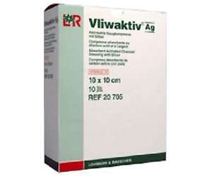 VLIWAKTIV AG STERIL 10 X 10 CM (10DB/DOBOZ) 20705 AKTÍV SZÉNTARTALMÚ NEDVSZÍVÓ EZÜSTTEL                    SZÍVÓPÁRNA (LOHMANN) - 450101004.10X10