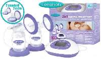 LANSINOH 2 AZ 1 BEN ELEKTROMOS DUPLA MELLSZÍVÓ + 2 DB 160 ML-S CUMISÜVEG - 431208012.CUMISÜVEGGEL