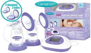 LANSINOH 2 AZ 1 BEN ELEKTROMOS DUPLA MELLSZÍVÓ + 2 DB 160 ML-S CUMISÜVEG - 431208012.CUMISÜVEGGEL
