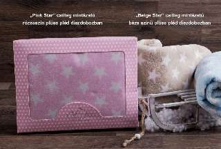 NATURTEX PINK STAR CSILLAG MINTÁZATÚ PLÜSS PLÉD 100X75 CM - 430504000.PINK