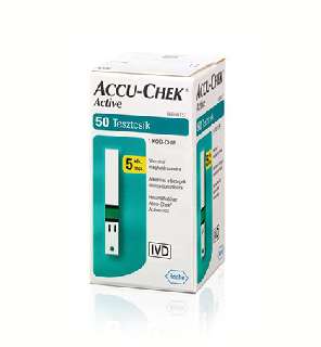 ACCU-CHEK ACTIVE GLUCOSE TESZTCSÍK 50DB/DOBOZ - 441004501