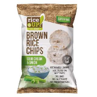 RICE UP TELJES KIŐRLÉSŰ BARNA RIZS CHIPS 60 GR HAGYMÁS-TEJFÖLÖS (GLUTÉNMENTES) - 100606052.10