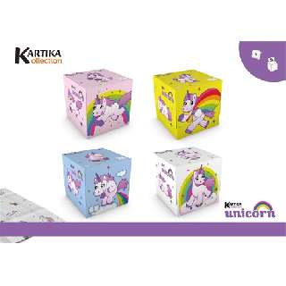 KARTIKA UNIKORNIS PAPÍRZSEBKENDŐ DOBOZOS 56 DB 3 RÉTEGŰ 20 X 20 CM  - 470802012.DOBOZOS
