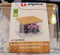 KOZMETIKAI TÁROLÓDOBOZ MŰANYAG BAMBUSZ TETŐVEL 9,5X9,5X7,5 CM ALPINA - 490820013