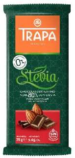TRAPA STEVIA NOIR 80 % STEVIÁS ÉTCSOKOLÁDÉ 75 GR - 100711001