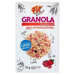 FIT REGGELI GRANOLA PIROS GYÜMÖLCSÖKKEL 70 GR - 100301007