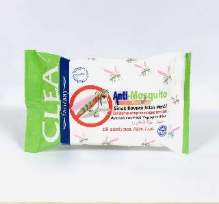 CLEA SZÚNYOGRIASZTÓS NEDVES TÖRLŐKENDŐ 15 DB/CSOM - 490736000