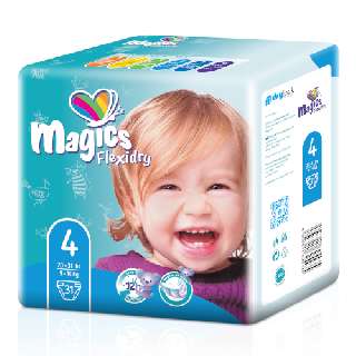 MAGICS FLEXIDRY MAXI 4 GYERMEK PELENKA 9-14 KG 31 DB/CSOMAG 6CS/# - 430810001.MAXI