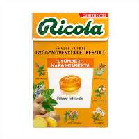 RICOLA GYÖMBÉR NARANCS-MENTA GYÓGYNÖVÉNYES CUKORKA 40 GR - 100301027.7