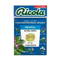RICOLA EXTRA ERŐS MENTOL GYÓGYNÖVÉNYES CUKORKA 40 GR - 100301027.8