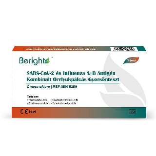 BERIGHT SARS-COV-2 ÉS INFLUENZA A+B ANTIGÉN KOMBINÁLT ORRLYUKPÁLCÁS GYORSTESZT 1 DB - 420305023.1