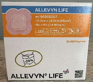 ALLEVYN LIFE SPECIÁLIS SZILIKONOS HABKÖTSZER 21 CM X 21 CM 10 DB/DOB - 450130004
