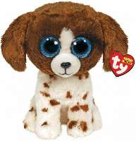 TY BOOS PLÜS FIGURA 15 CM MUDDLES BARNA FEHÉR KUTYA - 431304008.MUDDLES