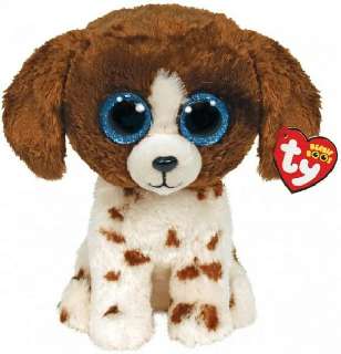 TY BOOS PLÜS FIGURA 15 CM MUDDLES BARNA FEHÉR KUTYA - 431304008.MUDDLES