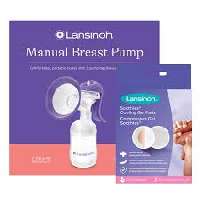 LANSINOH SZETT 2 FÁZISÚ KÉZI MELLSZÍVÓ + REGENERÁLÓ MELLPÁRNA SZETT - 431208011.1