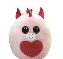 TY SQUISHY BEANIES PÁRNA ALAKÚ PLÜSS FRANCY 30 CM RÓZSASZÍN UNIKORNIS SZÍVVEL - 431304011.FRANCY